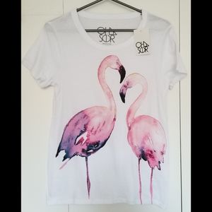 Anthropologie Chaser Flamingo Graphic Tee